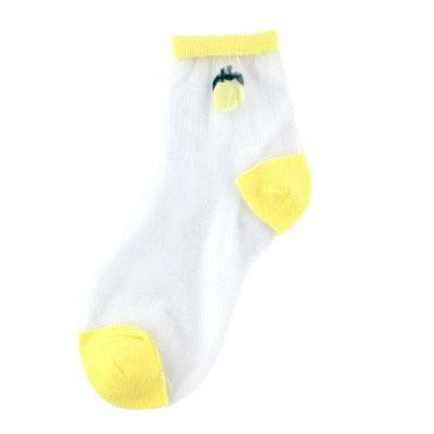 Sheer Kawaii Fruit Crew Socks