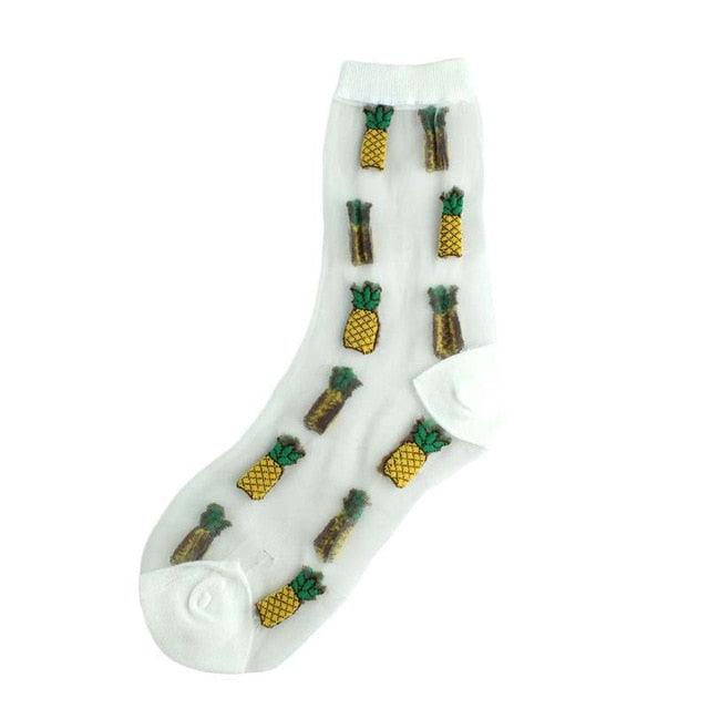 Sheer Kawaii Fruit Crew Socks