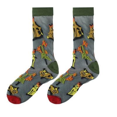 Sheer Kawaii Fruit Crew Socks