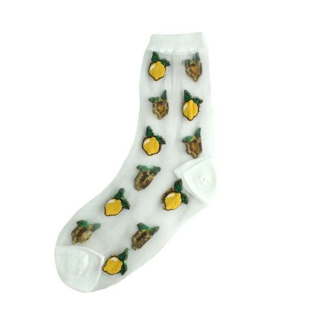 Sheer Kawaii Fruit Crew Socks