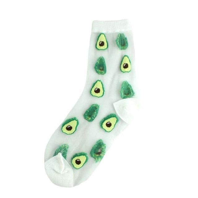Sheer Kawaii Fruit Crew Socks