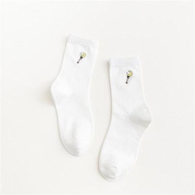 Planet Embroidery Crew Socks