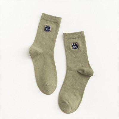 Planet Embroidery Crew Socks
