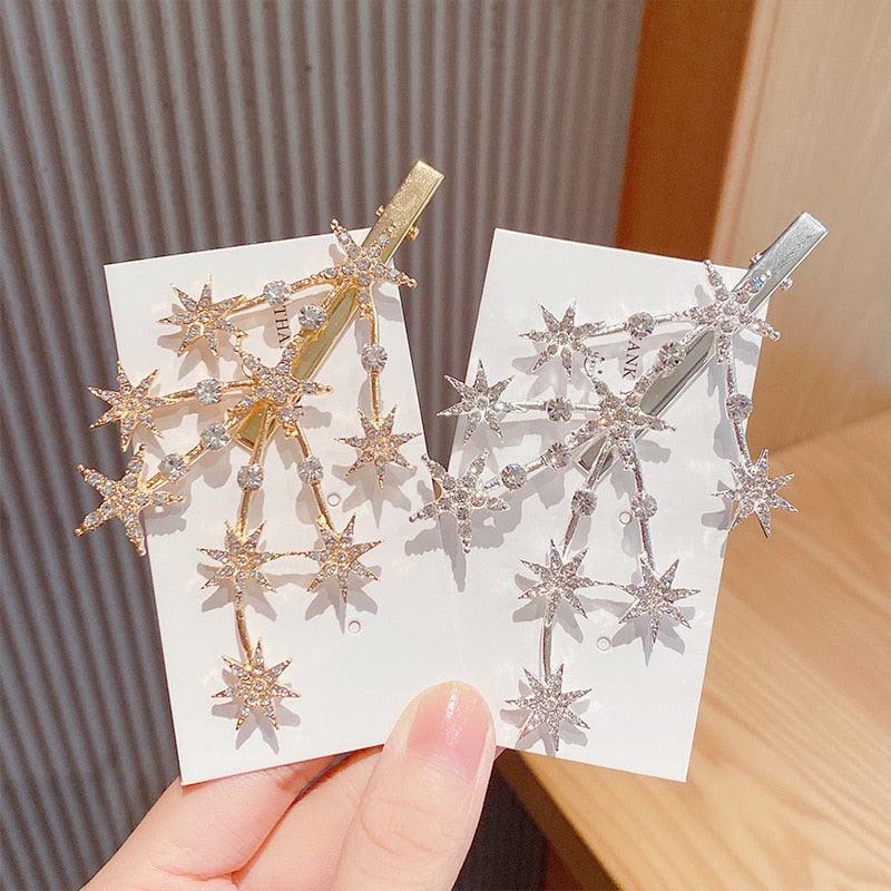 Star Hair Clips Gold & Silver