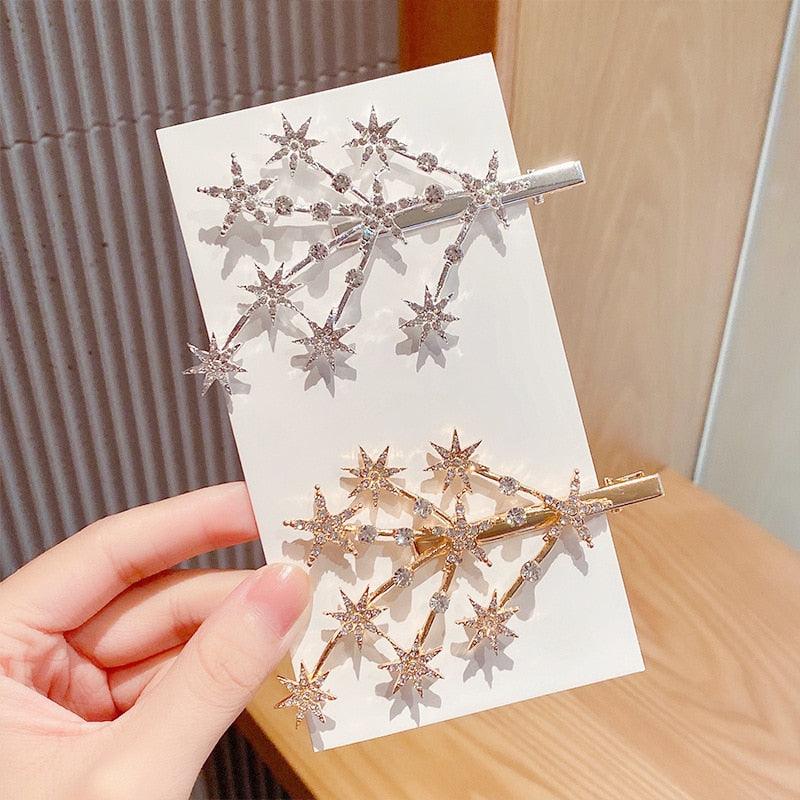 Star Hair Clips Gold & Silver