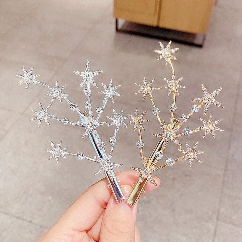 Star Hair Clips Gold & Silver
