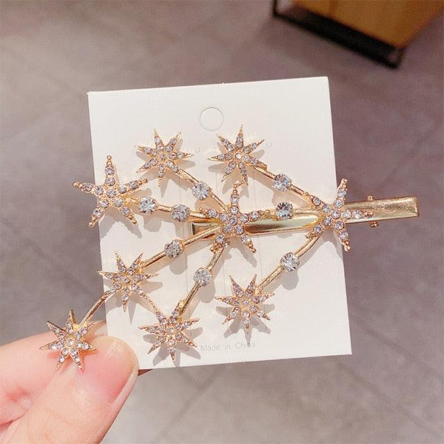 Star Hair Clips Gold & Silver