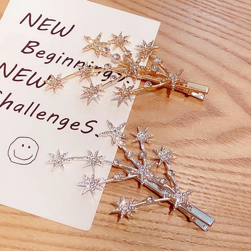 Star Hair Clips Gold & Silver