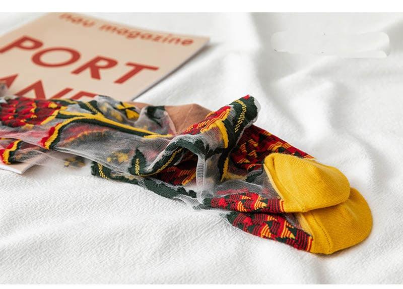 Sheer Botanical Garden Crew Socks