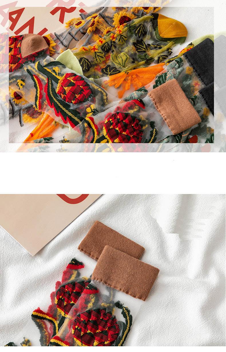 Sheer Botanical Garden Crew Socks