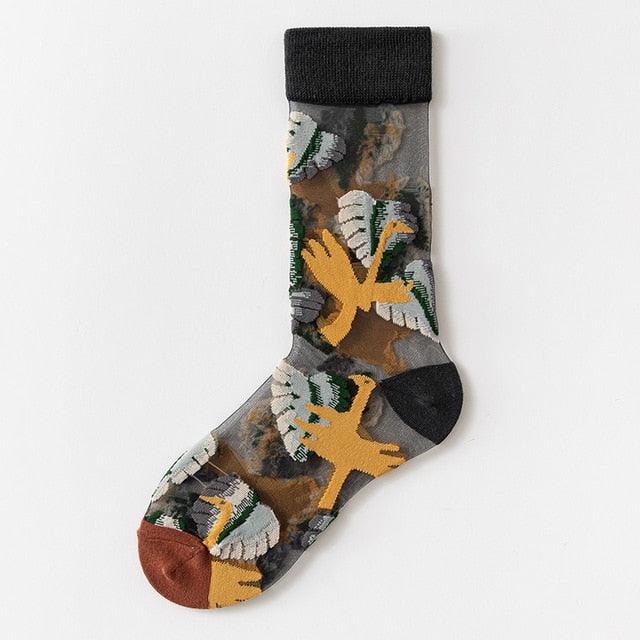 Sheer Botanical Garden Crew Socks