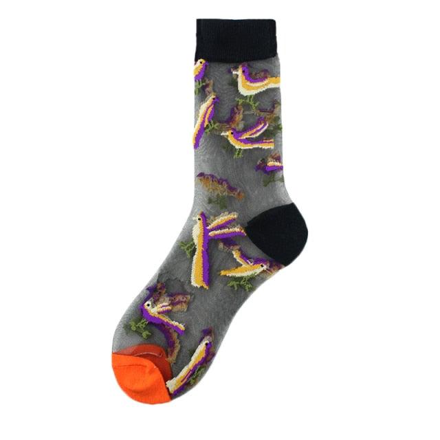 Sheer Botanical Garden Crew Socks