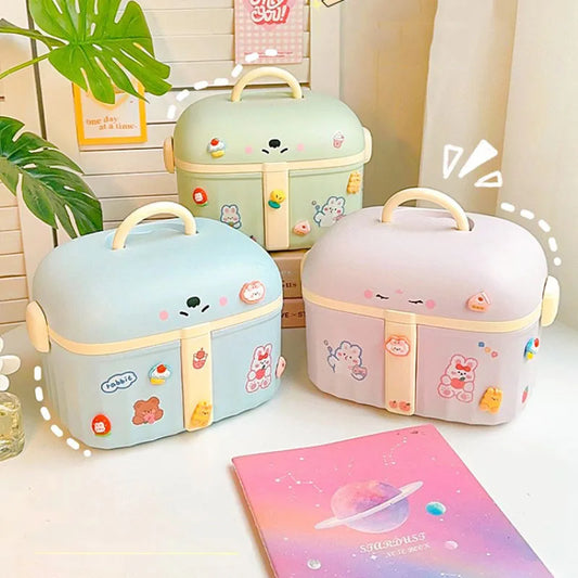 Cajas organizadoras de accesorios para el cabello en tonos pastel