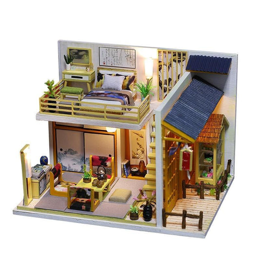Kit de casa de muñecas de madera japonesa