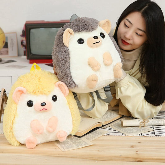 Mochila de peluche de erizo
