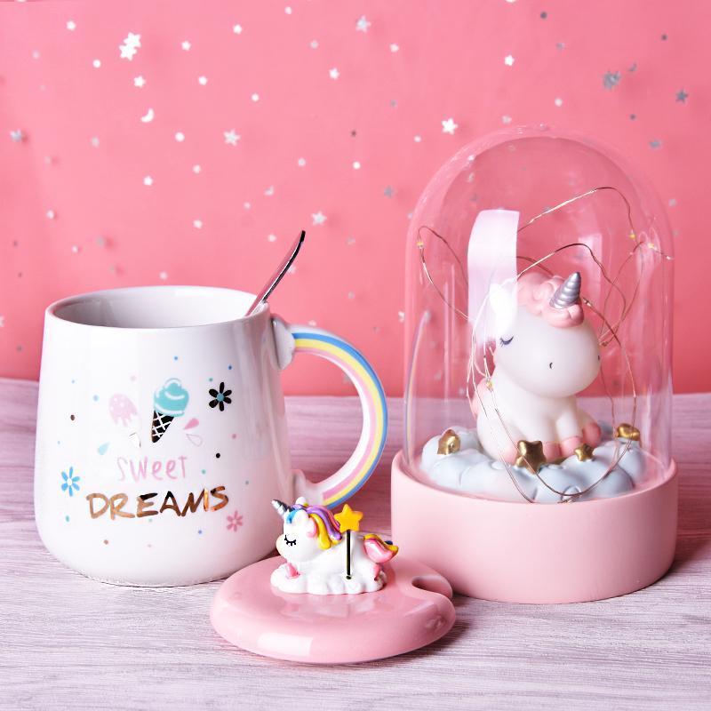 Mug Licorne avec couvercle et cuillère