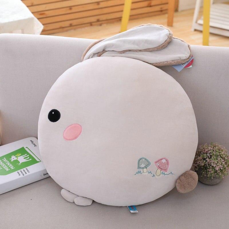 Coussin rond en peluche lapin