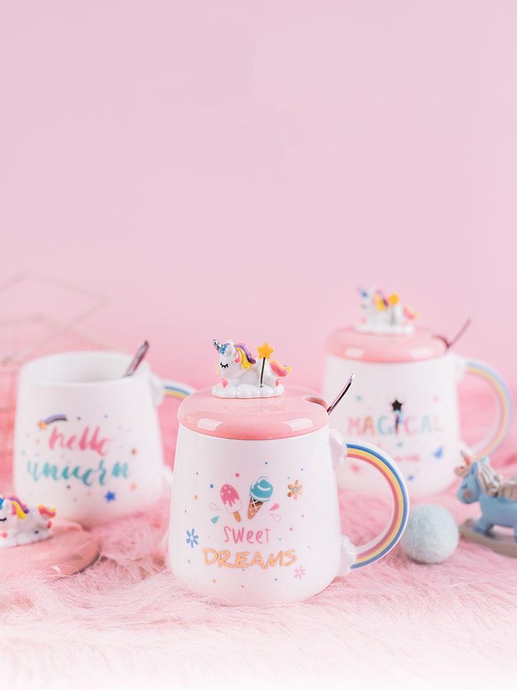 Mug Licorne avec couvercle et cuillère