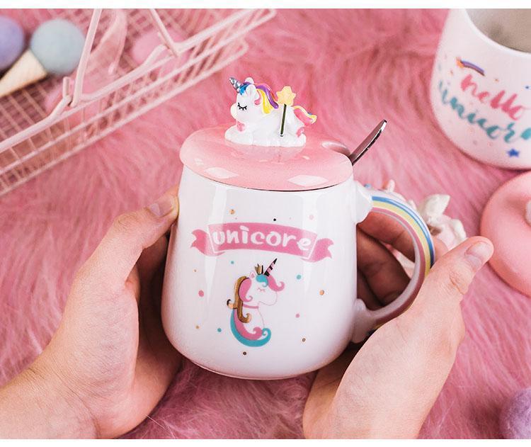 Mug Licorne avec couvercle et cuillère