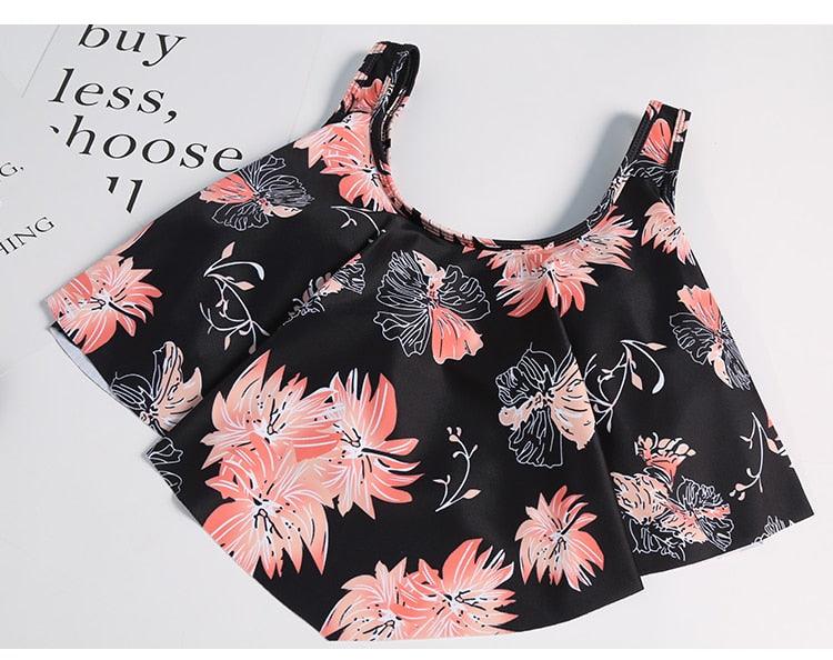 Ruffle Flounce High Waist Bikini — Plus Size