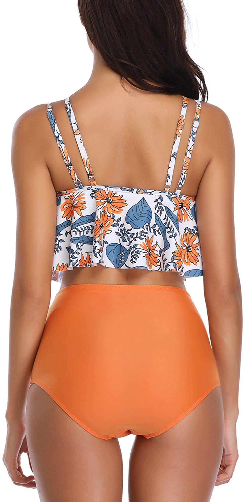 Ruffle Flounce High Waist Bikini — Plus Size