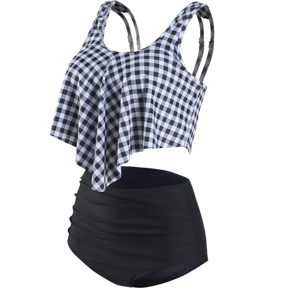 Ruffle Flounce High Waist Bikini — Plus Size
