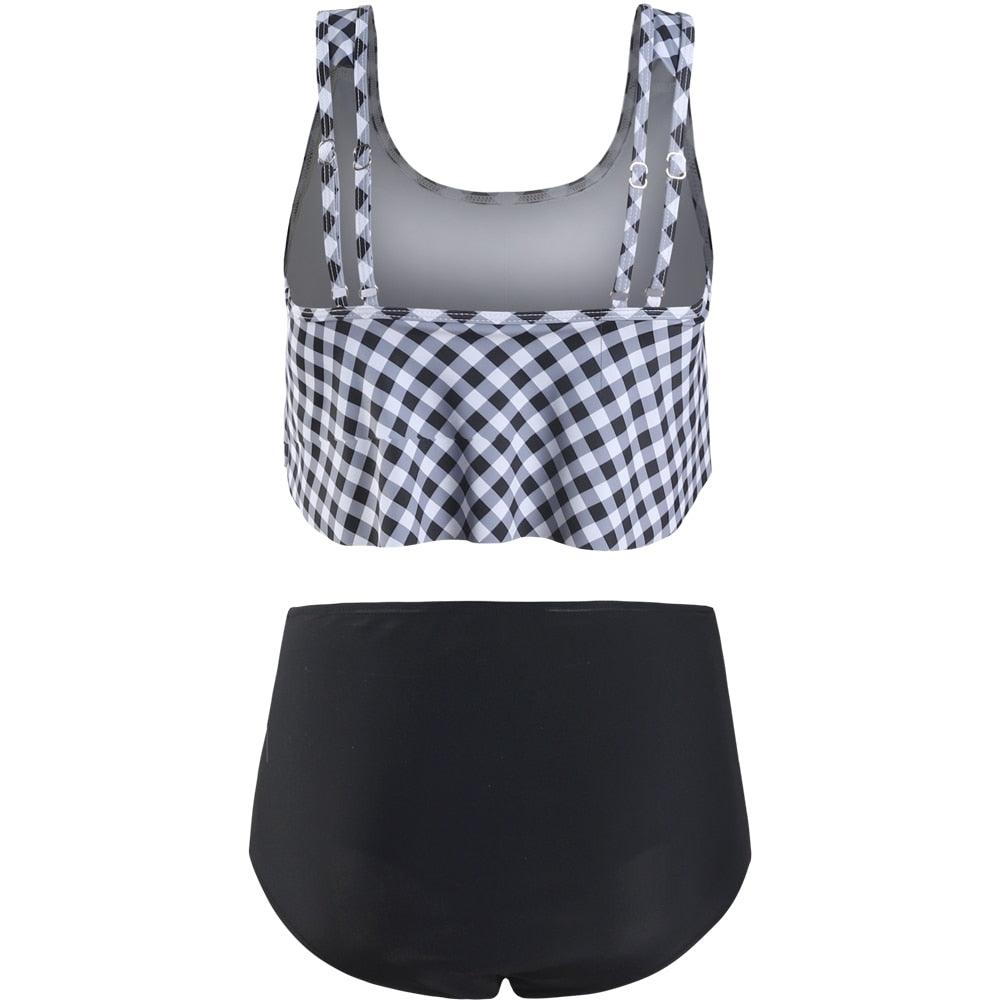 Ruffle Flounce High Waist Bikini — Plus Size