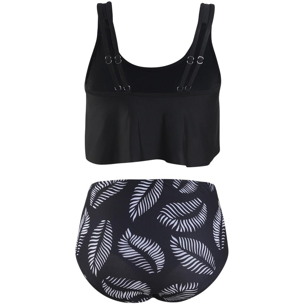 Ruffle Flounce High Waist Bikini — Plus Size