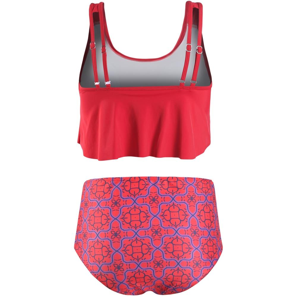 Ruffle Flounce High Waist Bikini — Plus Size