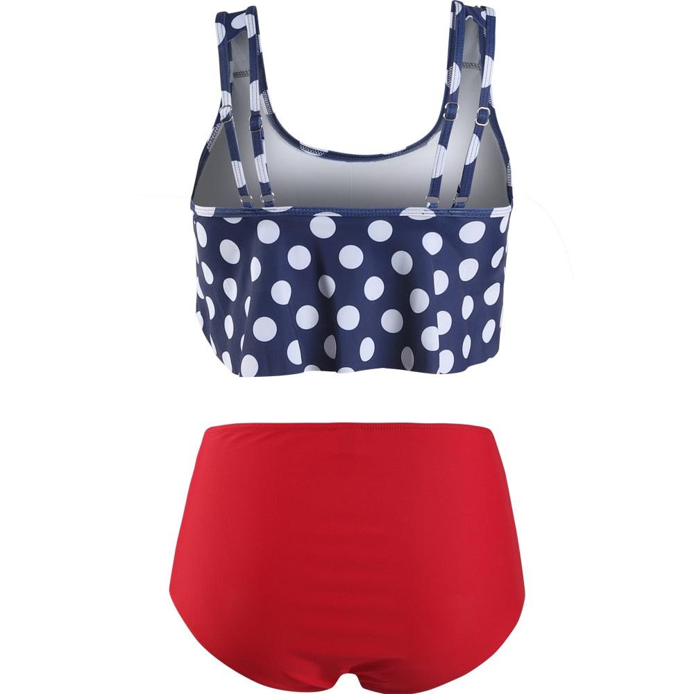 Ruffle Flounce High Waist Bikini — Plus Size