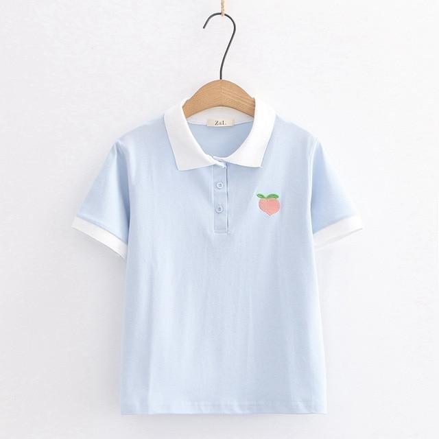 Peach Embroidery Shirt