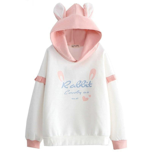 Sudadera con capucha de conejo