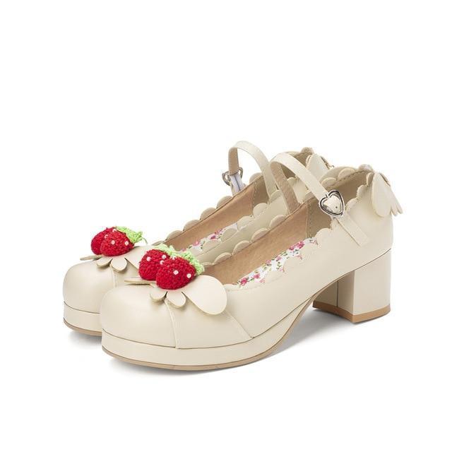 Chaussures Mary Jane Princesse Lolita Fraise