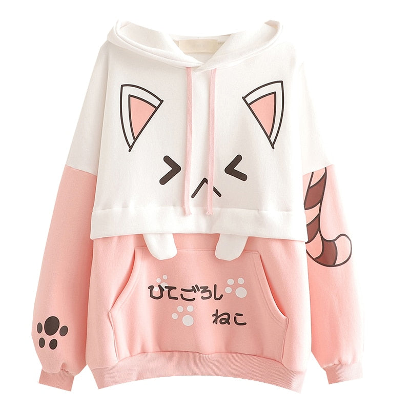 Sudaderas con capucha Harajuku Neko