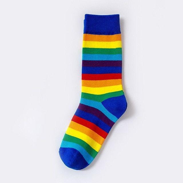 Rainbow Stripe Crew Socks