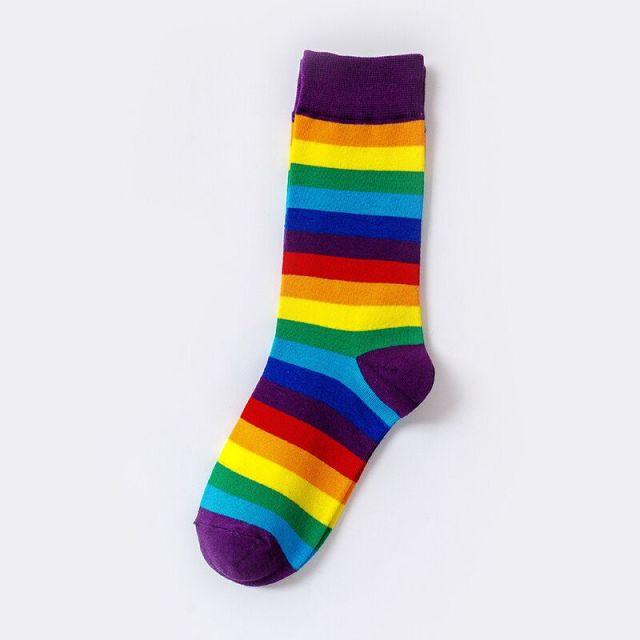Rainbow Stripe Crew Socks