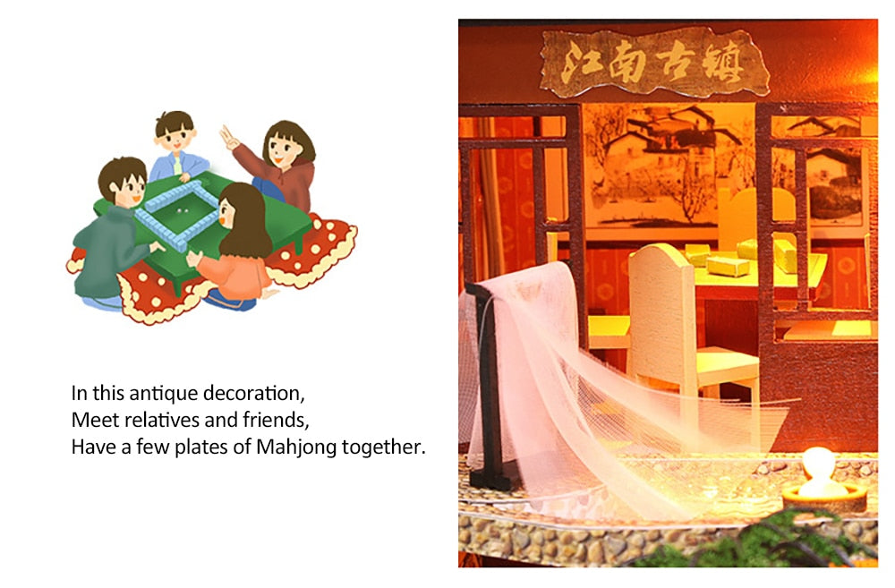 Kit de maison de poupée de ville antique chinoise