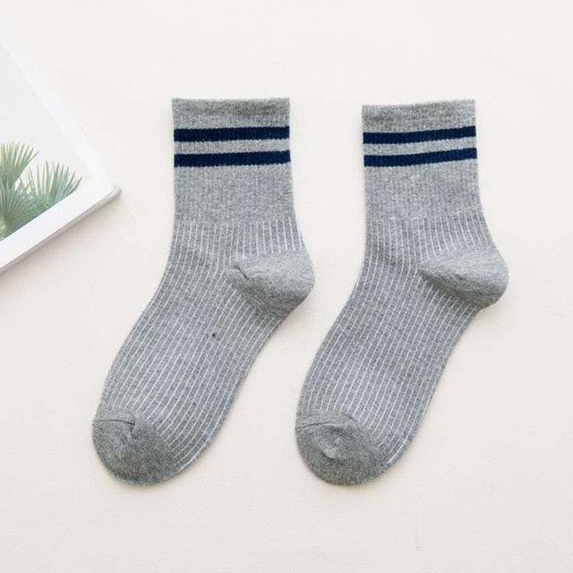 Rainbow Stripe Athletic Crew Socks