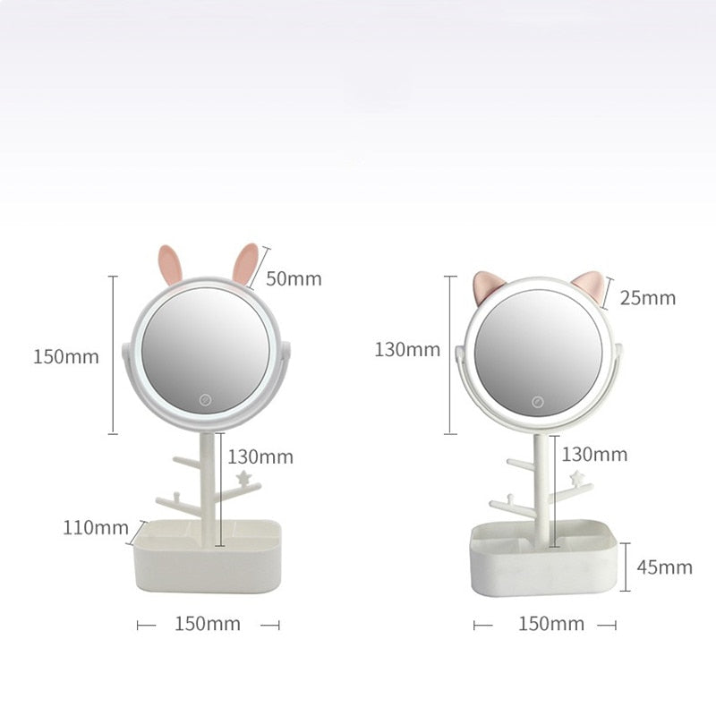 Lampe miroir de courtoisie Kawaii