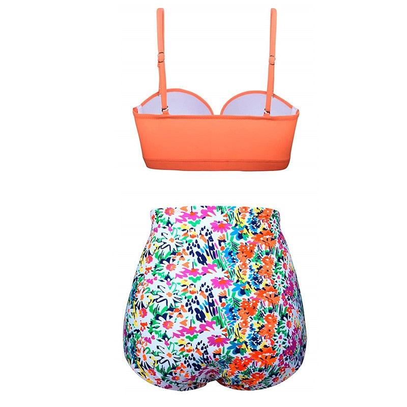 Vintage Polka Dot Push-Up High Waist Bikini