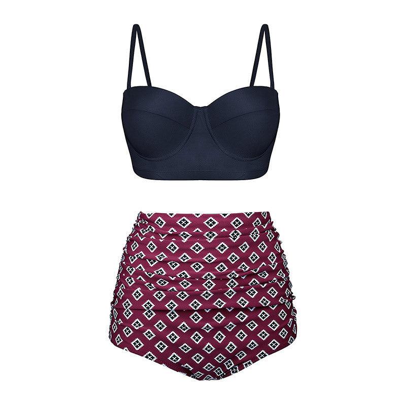 Vintage Polka Dot Push-Up High Waist Bikini