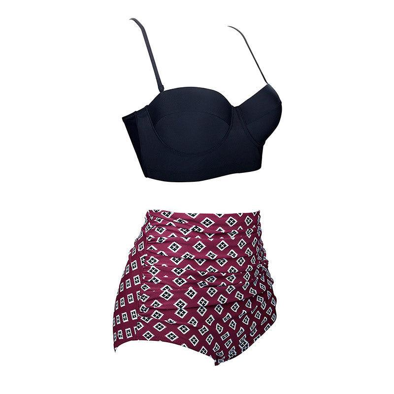 Vintage Polka Dot Push-Up High Waist Bikini