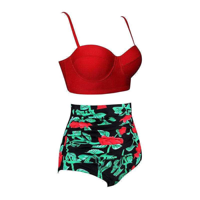 Vintage Polka Dot Push-Up High Waist Bikini