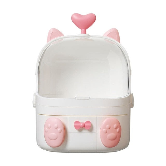 Caja de almacenamiento de maquillaje para gatos 