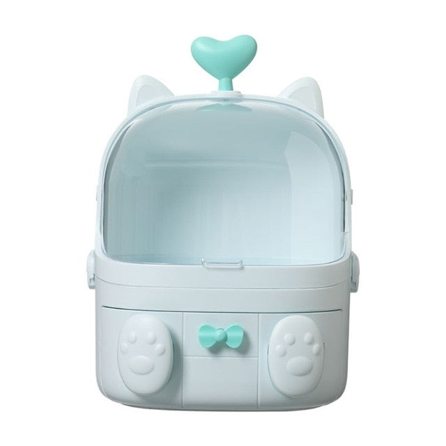 Caja de almacenamiento de maquillaje para gatos 
