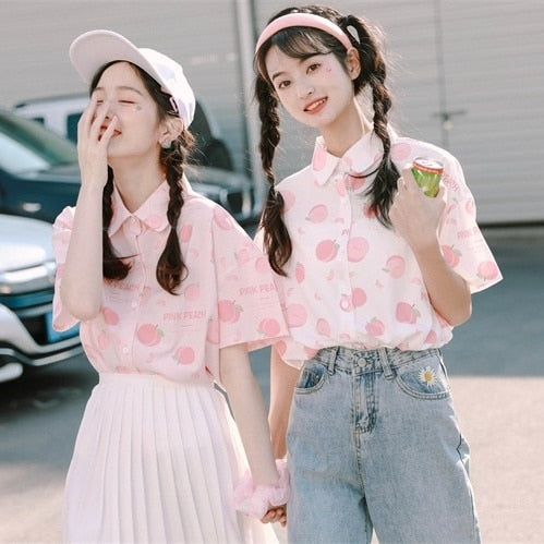 Peach Print Blouses