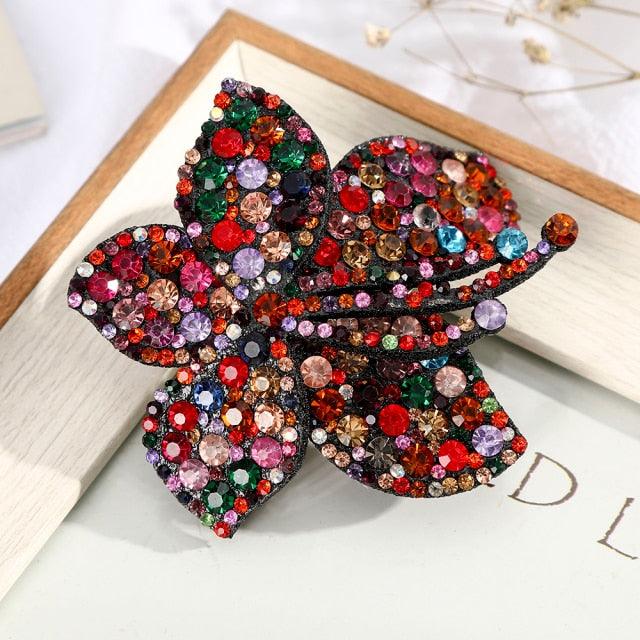 Rhinestone Flower Barrettes