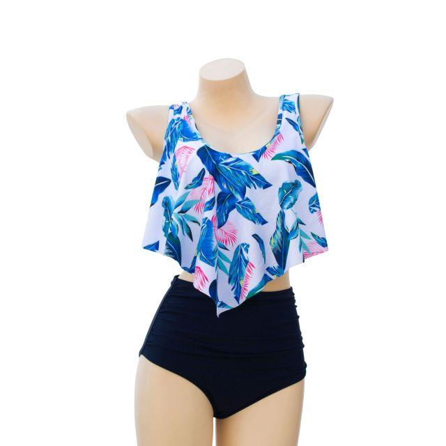 Ruffle Flounce High Waist Bikini — Plus Size