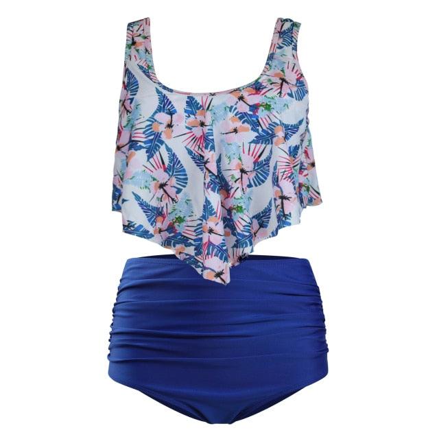Ruffle Flounce High Waist Bikini — Plus Size