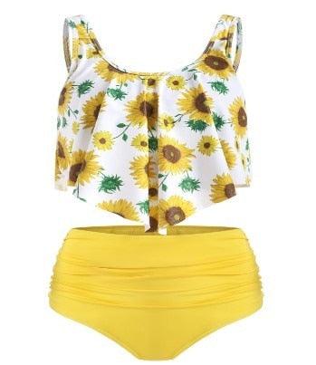 Ruffle Flounce High Waist Bikini — Plus Size